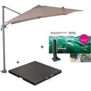 Garden Impressions Hawaii zweefparasol S 250x250 - donker grijs/taupe ...