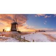 Tuinschilderij molen winter 130x70