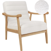 LEKNES - Fauteuil - Gebroken wit - Bouclé