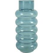 Vaas Nikky glas 15x15x35 cm blauw