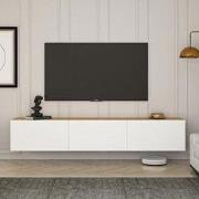 West Zwevend TV Meubel Wit-Atlantic Pine Eikenlook 150 cm Melamine