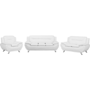LEIRA - Woonkamerset - Wit  - Kunstleer