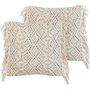 PATTAN - Sierkussen set van 2 - Lichtbeige - 45 x 45 cm - Katoen