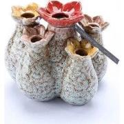 Villa Pottery  Blauw mix bloemenvaas Flowerfield  15x12,5 x H14,5