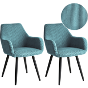MORI - Eetkamerstoel set van 2 - Turquiose - Corduroy
