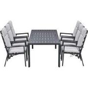 Garden Impressions Kasper tuinset 7-delig - tuintafel 220x93 cm donker...