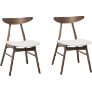 LYNN - Eetkamerstoel - Wit - Rubberhout