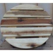 Houten trolly rond plastic wieltjes