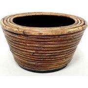 Drypot Rotan Stripe D24H14Cm Brons