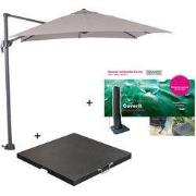 Garden Impressions Hawaii zweefparasol S 250x250 - donker grijs/zand m...