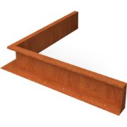 Fronta Keerwanden cortenstaal binnenhoek L100 x B100 x H20 cm