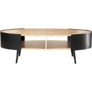 Ovale salontafel met zwarte metalen zijkanten L120 cm - EKLO