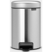 NewIcon Pedaalemmer, 3 liter, kunststof binnenemmer - Matt Steel