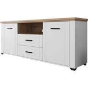 Meubella - TV-Meubel Vernon - Wit - Eiken - 161 cm