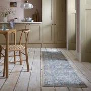 Laagpolig Wasbaar Loper - Orelia Global - Blauw 60x230cm - 60x230 cm