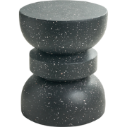 FALIRO - Bijzettafel - Zwart/Terrazzo - Lichtbeton