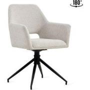 Eetkamerstoel Tess Linnen Beige - "Beige" - 85 cm x 59 cm x 58 cm - Li...