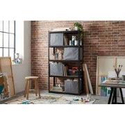 Feel Furniture - Schroefloos Opslagrek - 5 lagen - met 4 Grijze Boxen ...