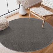 Tapijtenloods Uni Rond Effen Laagpolig Vloerkleed Modern Grijs- 240 CM...