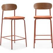 Set van 2 krukken in stof met metalen poten H66 cm - ADRIANA