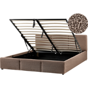 BOUSSE - Bed met opbergruimte - Taupe - 160 x 200 cm - Bouclé