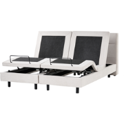 DUKE II - Tweepersoonsbed - Lichtbeige - 180 x 200 cm - Polyester