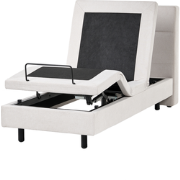 DUKE III - Eenpersoonsbed - Lichtbeige - 80 x 200 cm - Polyester