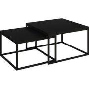 Meubella - Salontafel Styler - Mat Zwart - 70 cm - set van 2