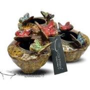 Villa Pottery  Butterfly Vlinder Geel vaas - 10