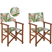CINE  - Tuinstoel set van 2 - Donkerbruin/Lichtroze - Polyester