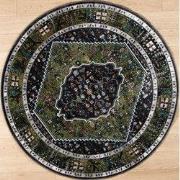 Picasso Paloma Rond Vintage Vloerkleed - Multi / Groen - Laagpolig- 20...