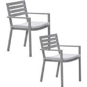 Garden Impressions Amarillo tuinstoel taupe - 2 stuks