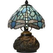 Lumilamp Tiffany Tafellamp Ø 20x28 cm Blauw Glas Libelle