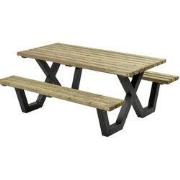 Picknicktafel geimpregneerd metalen frame 230x160 cm