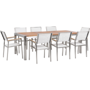 GROSSETO  - Tuinset voor 8 - Wit - RVS