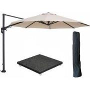 Garden Impressions Hawaii zweefparasol Ø350 cm carbon black / ecru met...