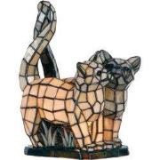 Lumilamp Tiffany Tafellamp Katten 27x18x35 cm Beige Grijs Glas
