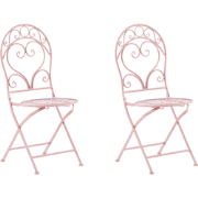 ALBINIA  - Tuinstoel set van 2 - Roze - Metaal