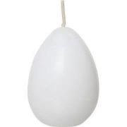 Eierkaars glad l4,5b4,5h6,4 cm wit