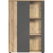 Opbergkast met 2 deuren waarvan één met gehard glas L90cm - Esteban