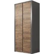 Meubella - Kledingkast Monaco - Eiken - Grijs - 90 cm