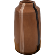 WOOOD Selena Vaas Met Streep - Glas - Bruin - 35x18x18