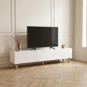 Modern TV Meubel Alvin Wit met houten poten 180 cm Melamine