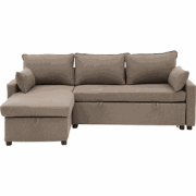 3-zits slaapbank in stof met chaise longue L219 cm - LOUISON