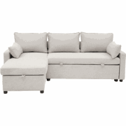 3-zits slaapbank in stof met chaise longue L219 cm - LOUISON