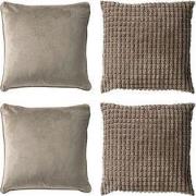 KUSSENHOES-SET    4-delig - Texture Harmony - 45x45 cm - exclusief bin...