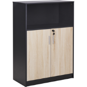 ZEHNA - Sideboard - Lichthout/Zwart- Vezelplaat