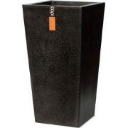 Bloempot taps vierkant I zwart