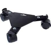 Verstelbare planttrolley metaal mat zwart H6 x 27/37 cm