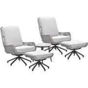 Garden Impressions Bosh draaibare loungestoelen - Lucas bijzettafel Ø5...